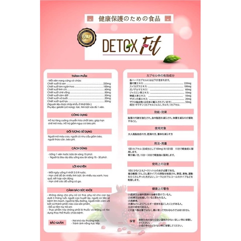 Thảo mộc giảm cân an toàn DETOX FIT cơ địa béo lì