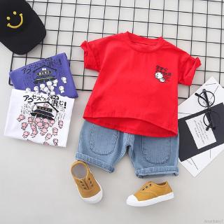 Bộ áo thun in hình heo Peppa dễ thương + quần ngắn cho bé trai