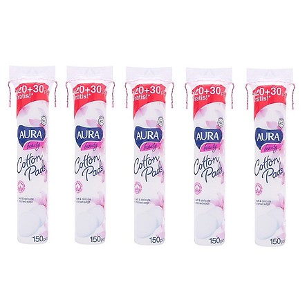 Bông tẩy trang Aura cotton (150 miếng) mềm mịn, giúp tẩy trang hiệu quả