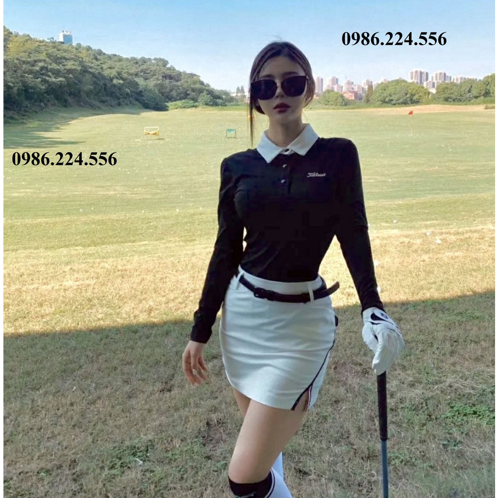 Áo golf nữ dài tay áo thể thao co dãn nhanh khô ôm người phong cách thời thượng AM007
