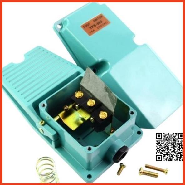 Công tắc cóc đạp TFS-302 vỏ nhôm kim loại kín nước, chống bụi có mái che bảo vệ dùng cho máy công cụ, khí nén thủy lực