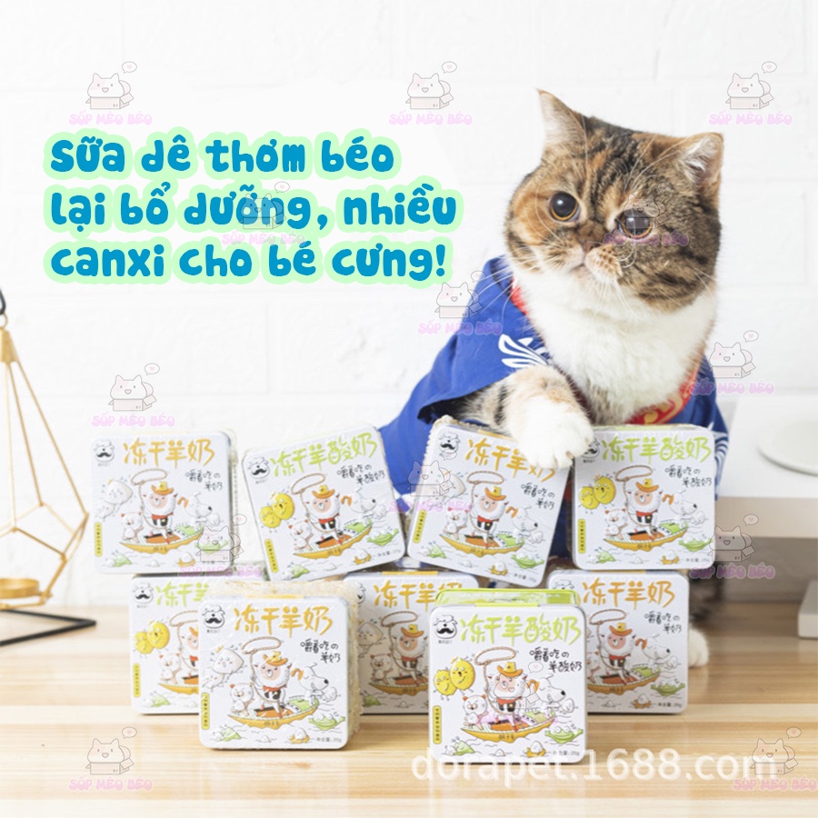 Gói 5 Viên sữa dê đông lạnh bổ sung can-xi gấp đôi cho Cún Mèo