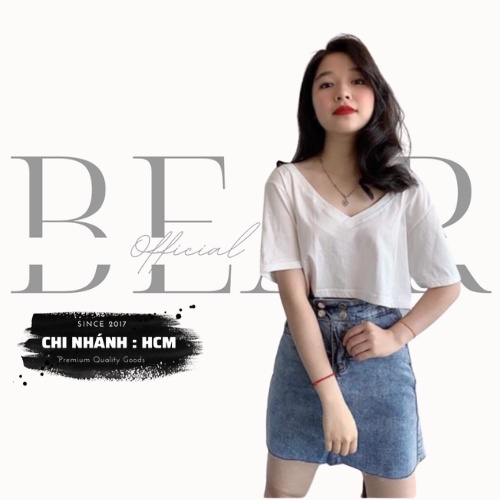 ÁO CROPTOP NỮ CỔ TIM THUN TRƠN MỀM MỊN  By bear.story AK0025