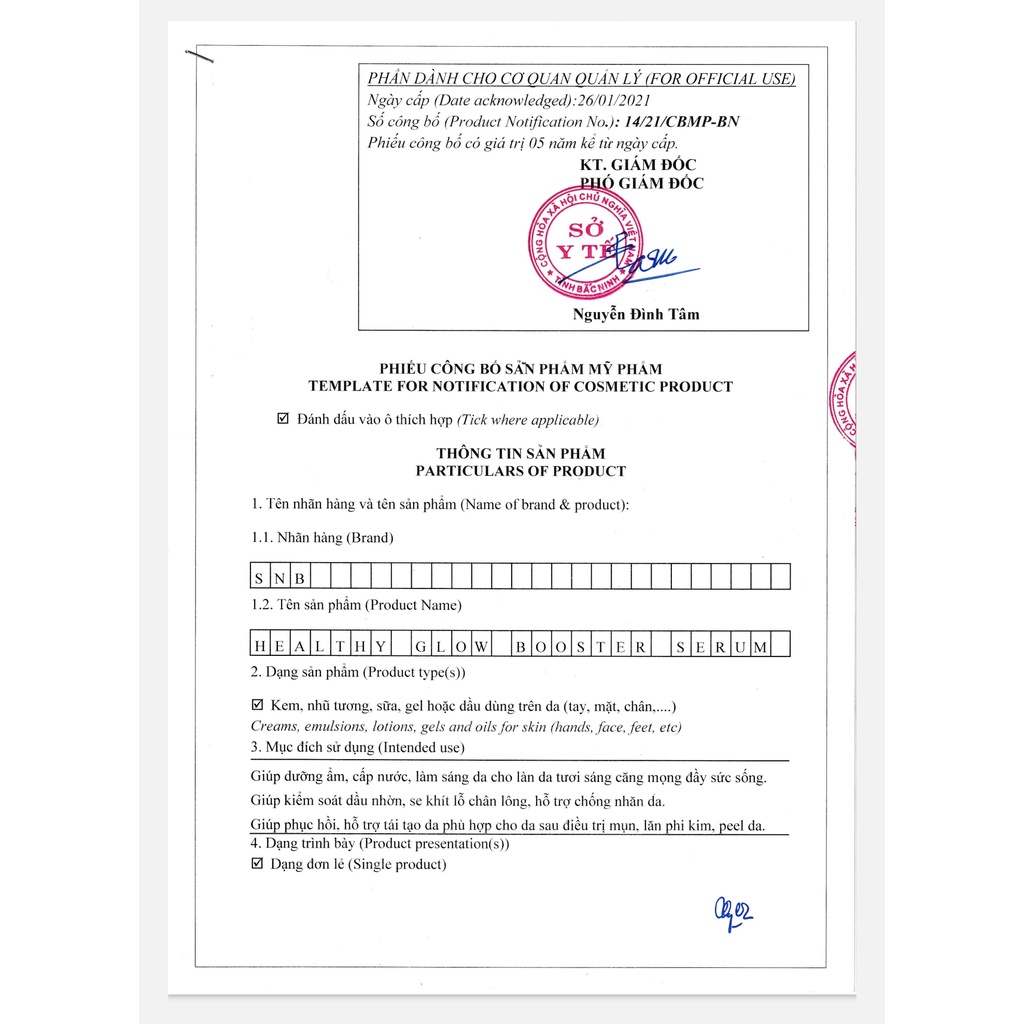 MÃ SNBO50 GIẢM THÊM 50% Serum Phục Hồi Sáng Da HEALTHY GLOW BOOSTER SERUM 5ml