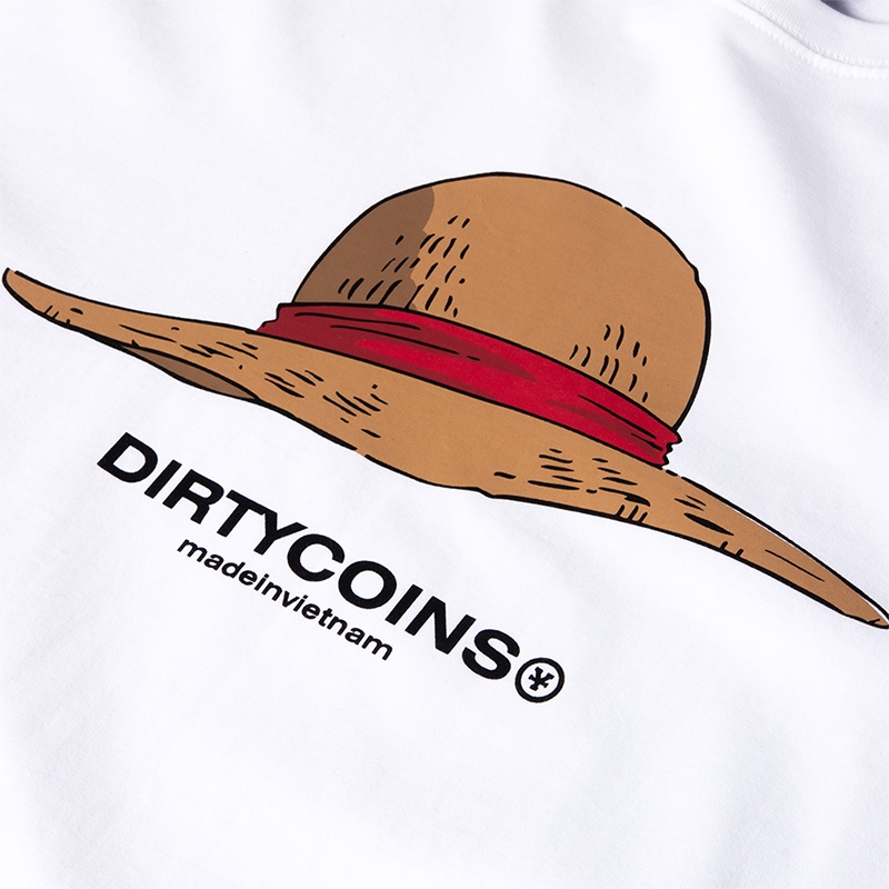 Áo thun DirtyCoins x OnePiece Straw Hat T-shirt - White