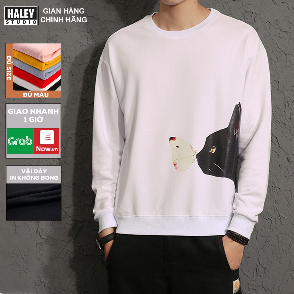 Áo Sweater Cat and Fly Unisex phong cách Hàn Quốc cá tính, Chất Nỉ Dày Dặn Ấm Áp mã HD94 - Quà tặng ngẫu nhiên