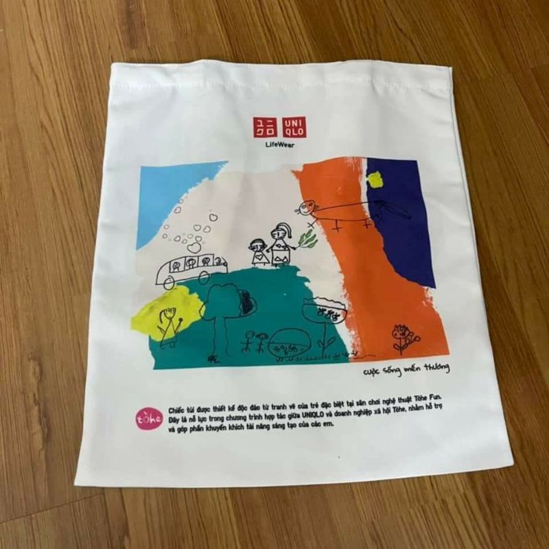 Túi vải trắng U.NI