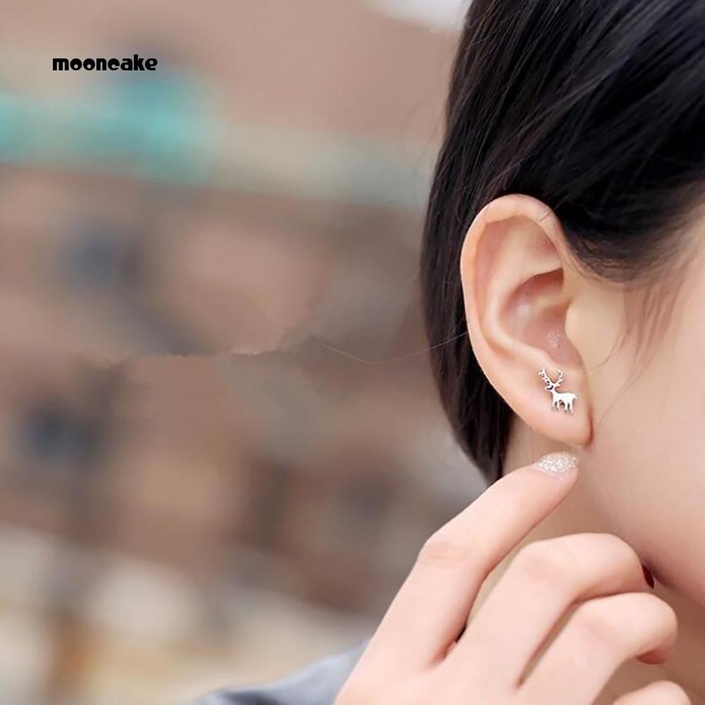Khuyên tai kim loại hình cây thông giáng sinh dễ thương