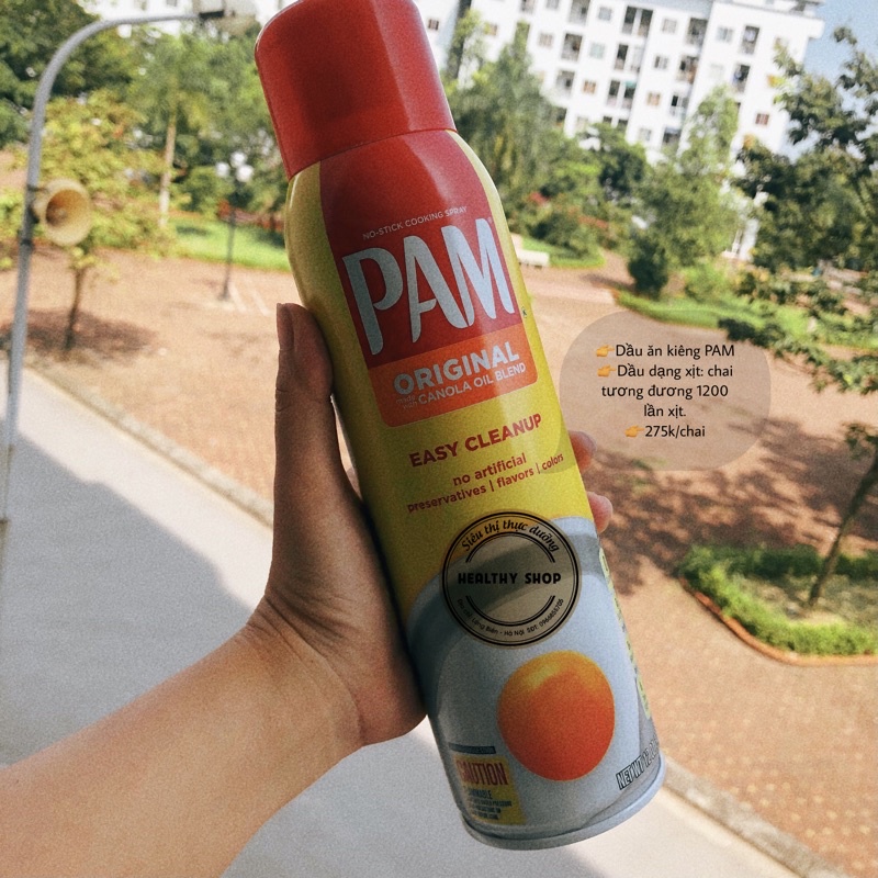 Dầu ăn Kiêng PAM ORIGINAL 12 oz, 1200 lần xịt, chiên xào thoải mái, không lo tăng cân, hàng CHÍNH HÃNG