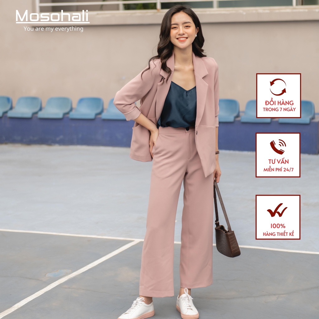 Set vest nữ hồng pinky xinh đẹp đi chơi công sở đều xinh (áo vest+quần âu)