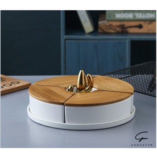 Khay mứt sứ Ceramic 4 ngăn