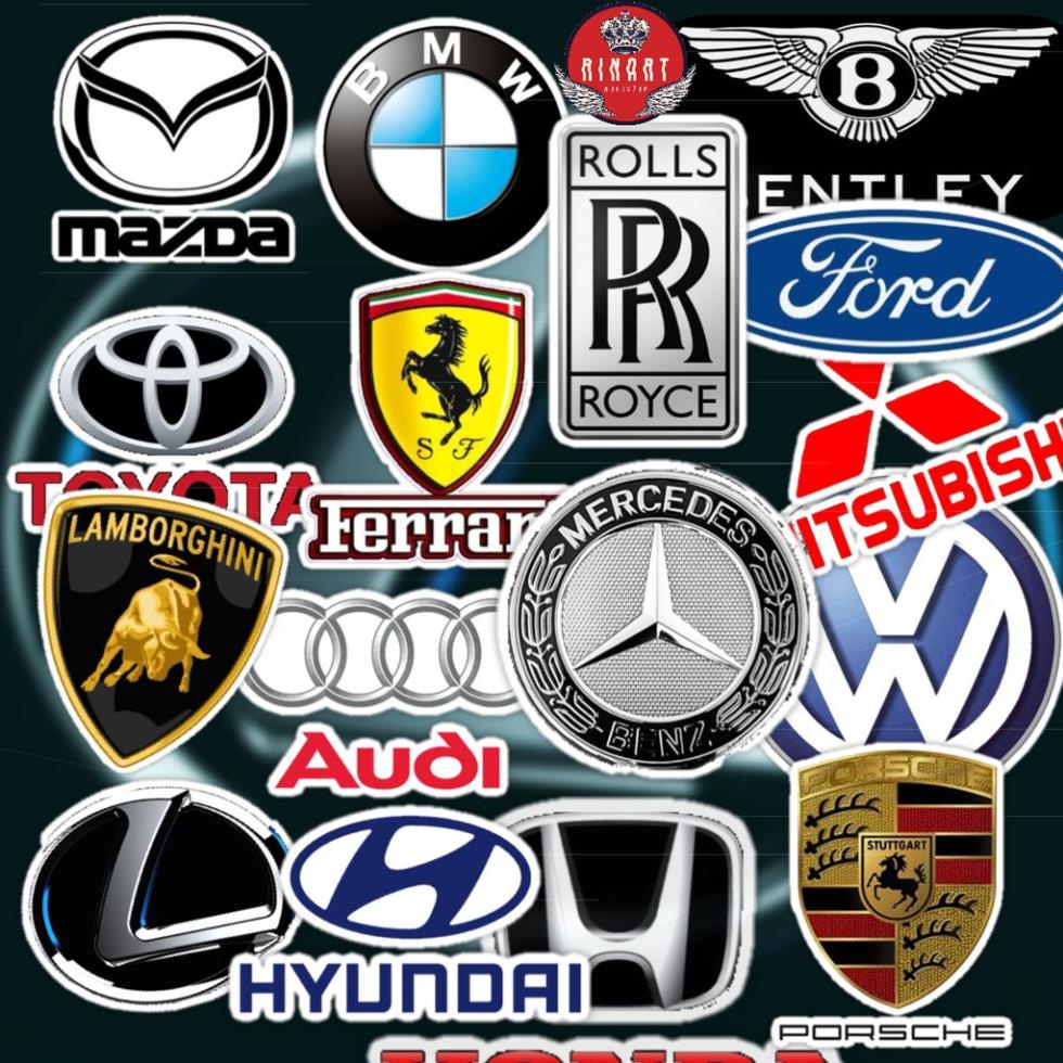 [STICKER 1K] SET 50 STICKER CAR BRANDS SIÊU CHẤT DÁN TRANG TRÍ ĐT LAPTOP VALI TƯỜNG TỦ KỆ MŨ BẢO HIỂ