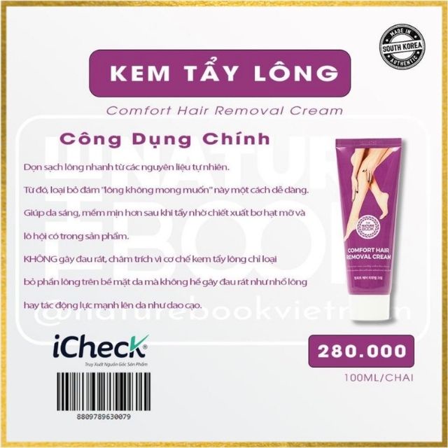 Kem Tẩy Lông HÀN QUỐC Nature Book Triệt Lông An Toàn nhanh chóng - Gel Tẩy Sạch Các Vùng Lông Trên Cơ Thể - BUM SMART | BigBuy360 - bigbuy360.vn