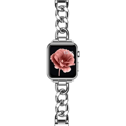 Dây Đeo Inox Dạng Xích 45mm 38mm 40/44mm Cho Đồng Hồ Apple iWatch Series 7 6 SE 5 4 3