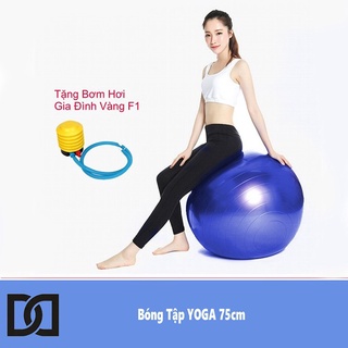 Bóng tập Yoga,Gym trơn Size 55, 65, 75CM (Tặng kèm bơm bóng)