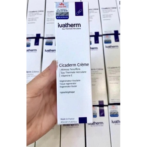 Kem tái tạo phục hồi tổn thương da Ivatherm cicaderm cream