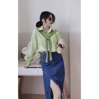 Áo sơ mi trơn kèm khăn hàng QC