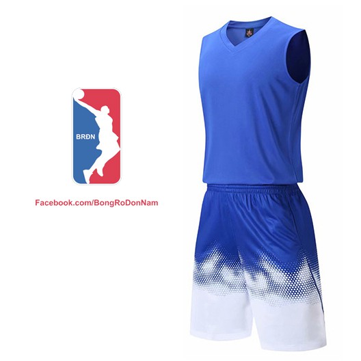 Bộ quần áo bóng rổ trơn màu xanh dương - Bộ quần áo bóng rổ để in áo đội- Quần áo bóng rổ không logo - Mẫu 2021