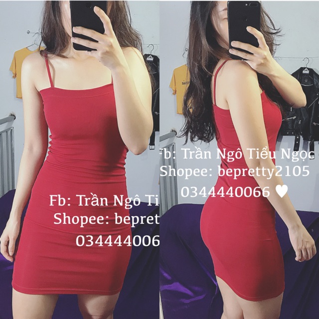 Đầm body 2 dây trơn borip | BigBuy360 - bigbuy360.vn