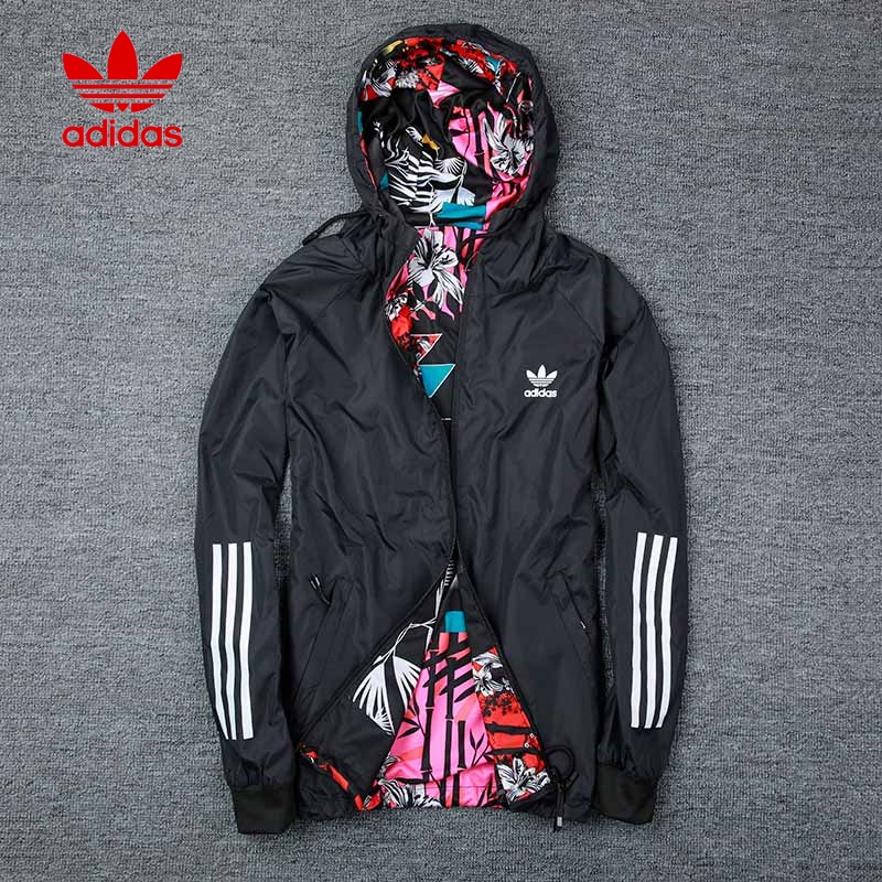 Áo Khoác Gió Adidas 100% Chính Hãng Có Mũ Trùm Đầu Phong Cách Vintage Dành Cho Nam Giới