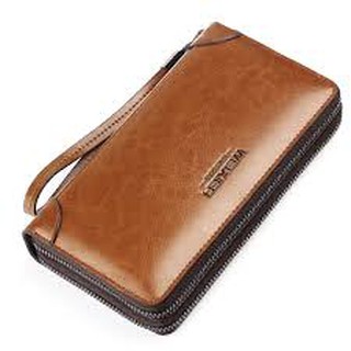 Ví cầm tay NAM NỮ da bò cao cấp WEIXIER KT : 20X12X5 NÂU SÁNG - NÂU ĐẬM - ĐEN