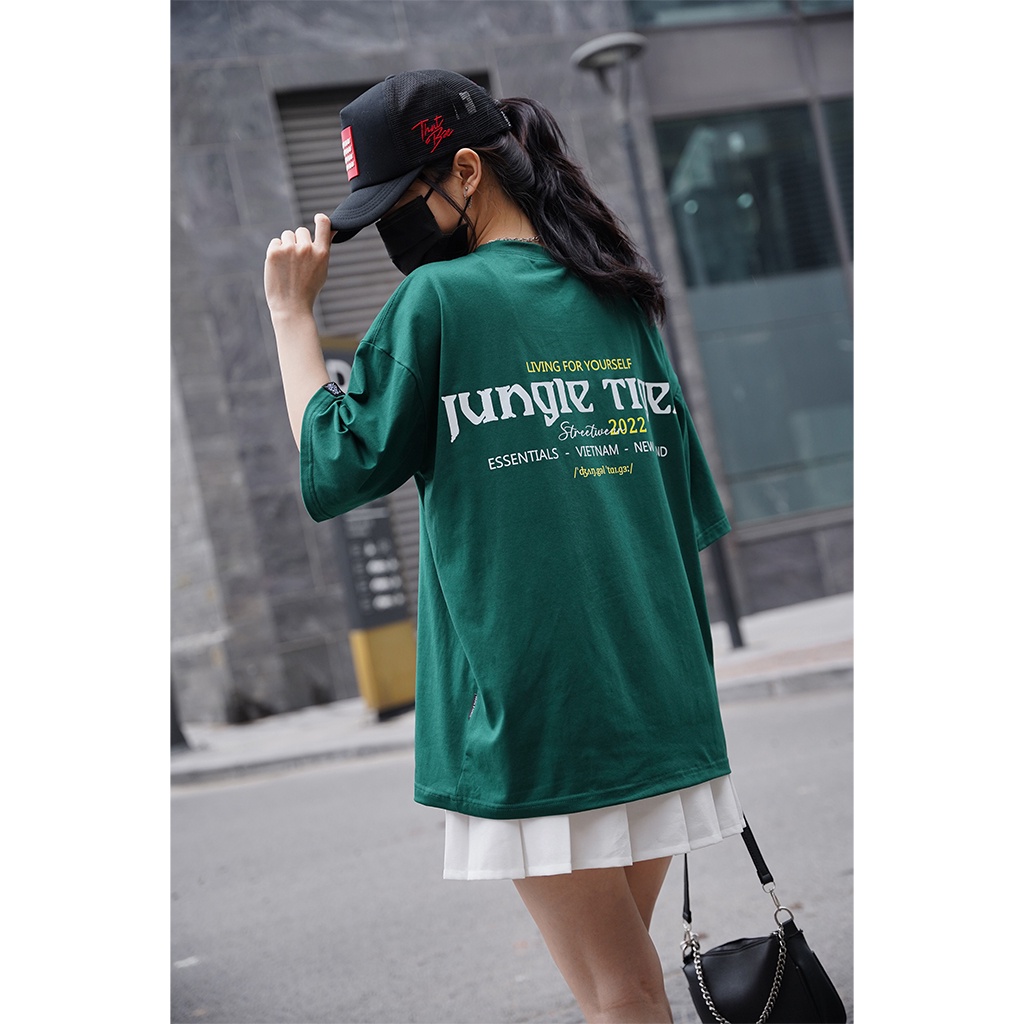 Áo Thun Nam Nữ Unisex JUNGLE TIGER áo phông Basic Tee Tay Lỡ Logo Ver3.0 oversize form rộng