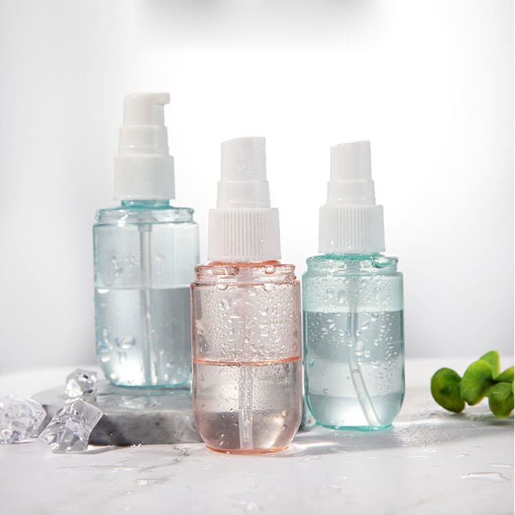 40/60ml Portable Water Transparent Empty Spray Bottles/Plastic Bathroom Push Lotion Bottle/Travel Tools Cosmetic Remover Refillable Bottling Container