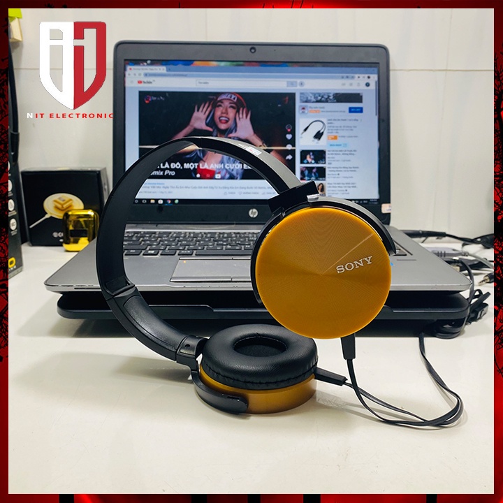 Tai nghe chụp tai gaming headphone có dây chính hãng SONY XB450 máy vi tính laptop