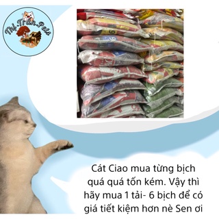 Cát vệ sinh cho mèo, 1 tải cát CIAO gồm 6 bịch - siêu tiết kiệm, cát vón cục tốt, ít bụi