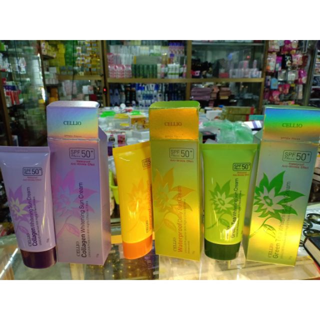 Kem chống nắng cellio collagen