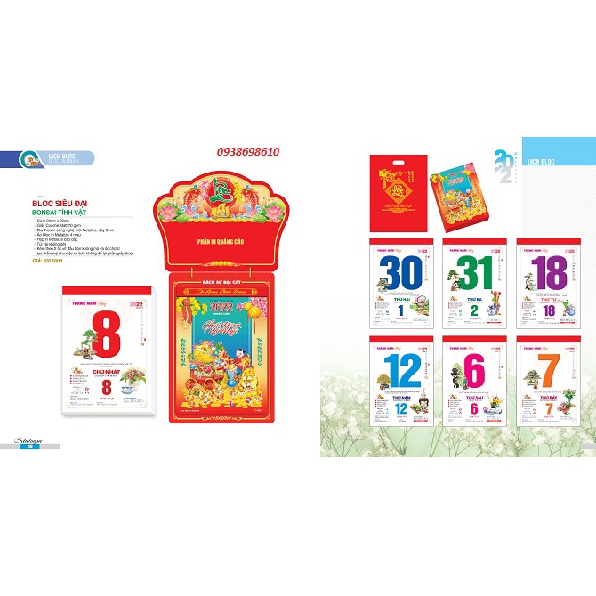Lịch 2022 Bloc Siêu Đại 20x30Cm -BOOK