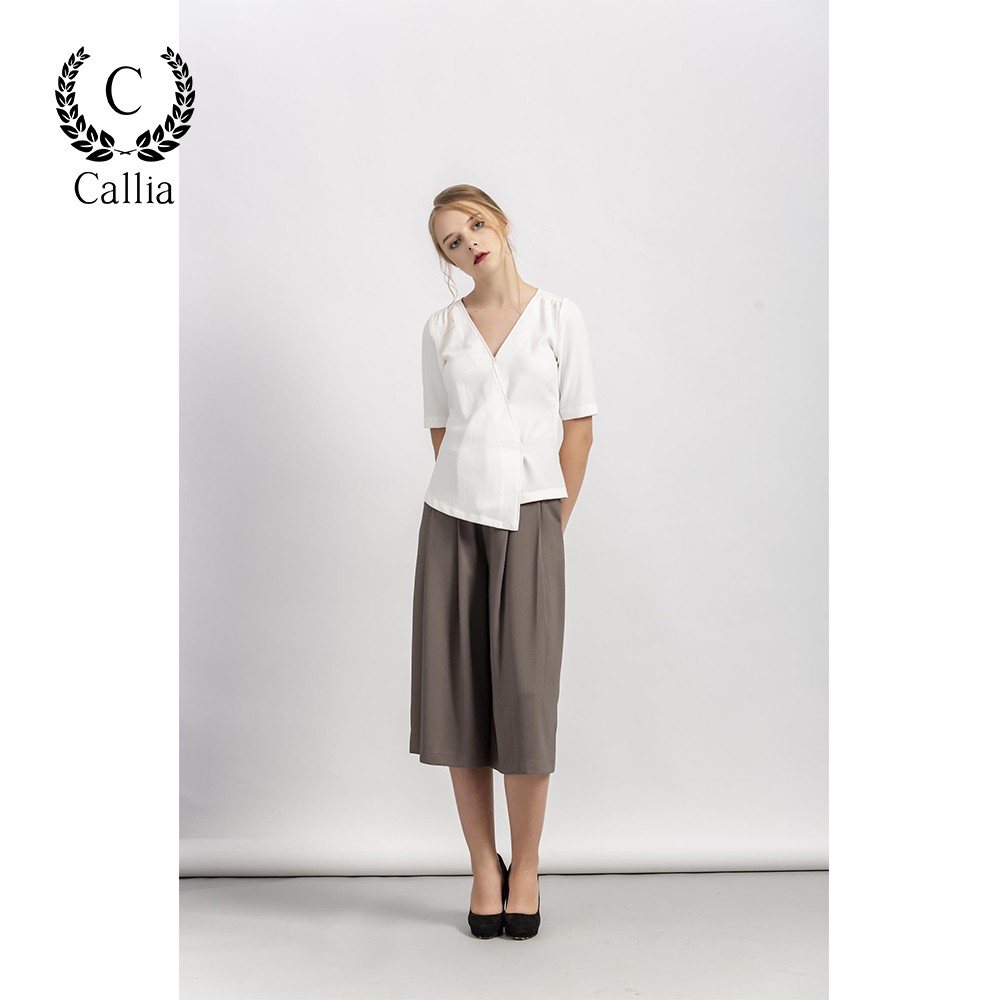 [Mã FAMALLT5 giảm 15% đơn 150k] Quần ống rộng cullotes nữ Callia Tutu xếp li (Xanh Rêu) | BigBuy360 - bigbuy360.vn