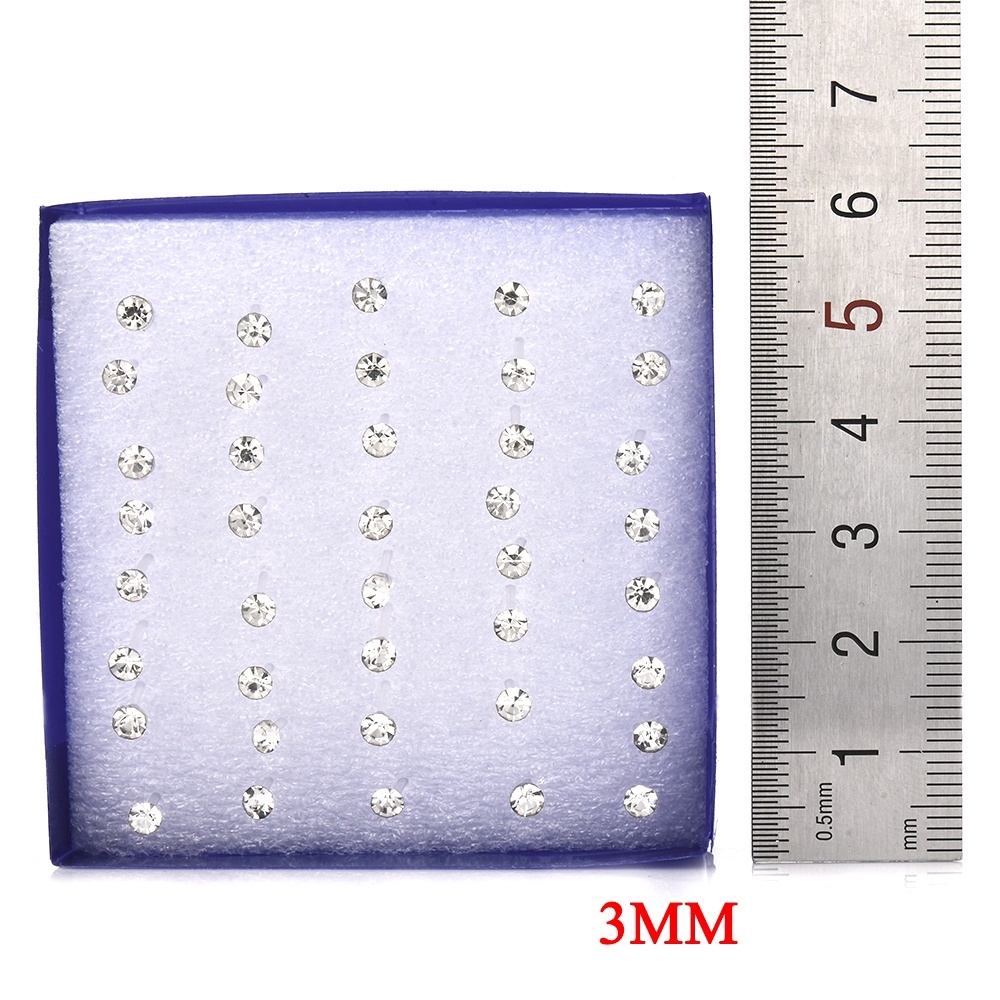 Bộ 20 đôi bông tai đính đá nhiều màu sắc đầy quý phái