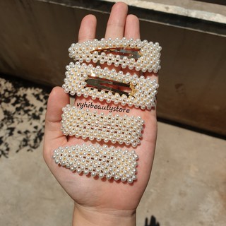 Kẹp tóc ngọc trai nhựa