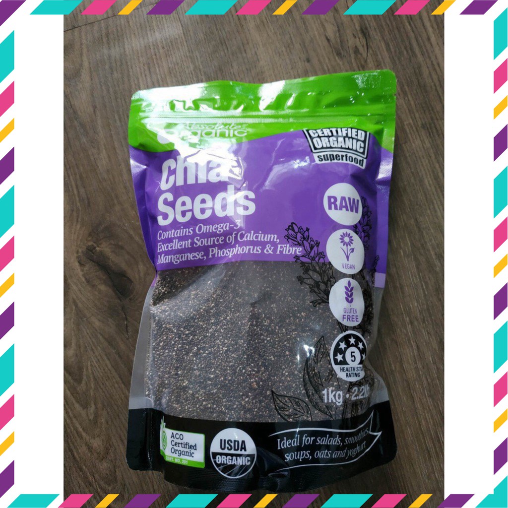 Hạt chia Úc Organic Chia Seeds 1kg (hàng chuẩn)