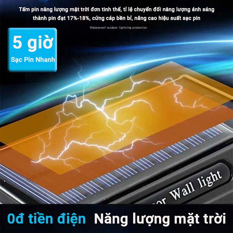 Đèn LED treo tường cảm ứng thông minh 60 bóng LED, sử dụng pin năng lượng mặt trời, không tốn tiền điện, dễ dàng lắp đặt