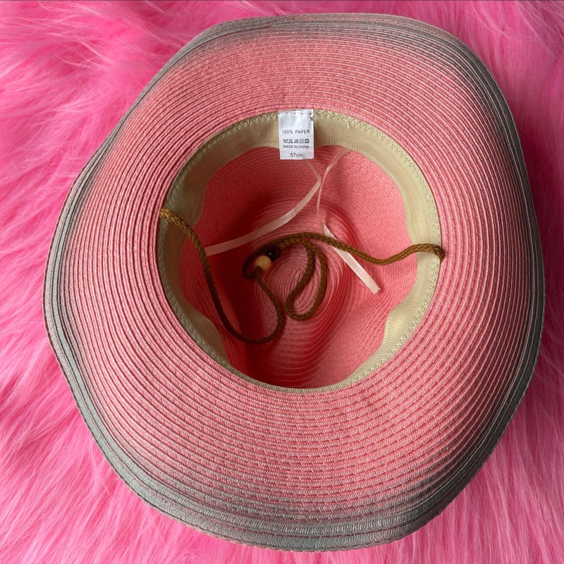 Nón Vành Họa Tiết Ngôi Sao Màu Hồng Thanh Lịch Có Dây Điều Chỉnh Được Cho Nữ Adu