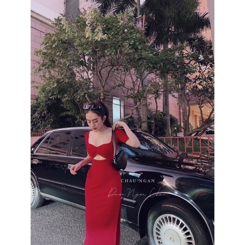 ĐẦM MIDI BODY KHOÉT BỤNG XẺ ĐÙI 2 LỚP CÓ MÚT NGỰC ❤️