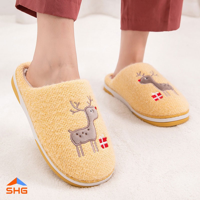 DÉP BÔNG, DÉP LÔNG, DÉP TRONG NHÀ, DÉP ĐI TRONG NHÀ NỮ NAM MÙA ĐÔNG QUAI NGANG CUTE ĐẾ CAO SU