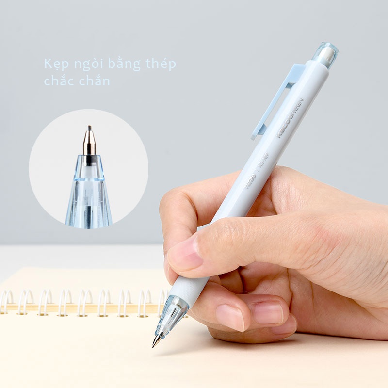 Bút chì bấm cơ học Kaco Turbo chống gãy chất lượng cao nhiều màu sắc có kèm hộp ngòi HB 0,5mm.