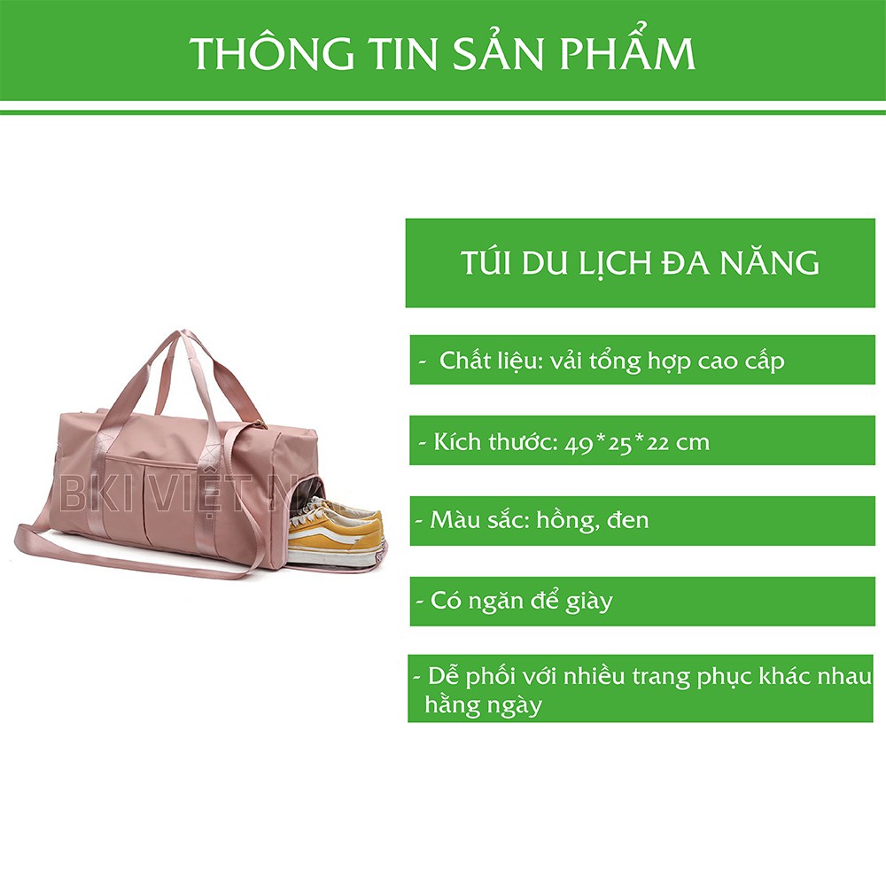 Túi Xách Đựng Đồ Du Lịch Hay Chơi Thể Thao Cỡ Lớn Có Ngăn Để Giày Chất Liệu Chống Thấm Cao Cấp