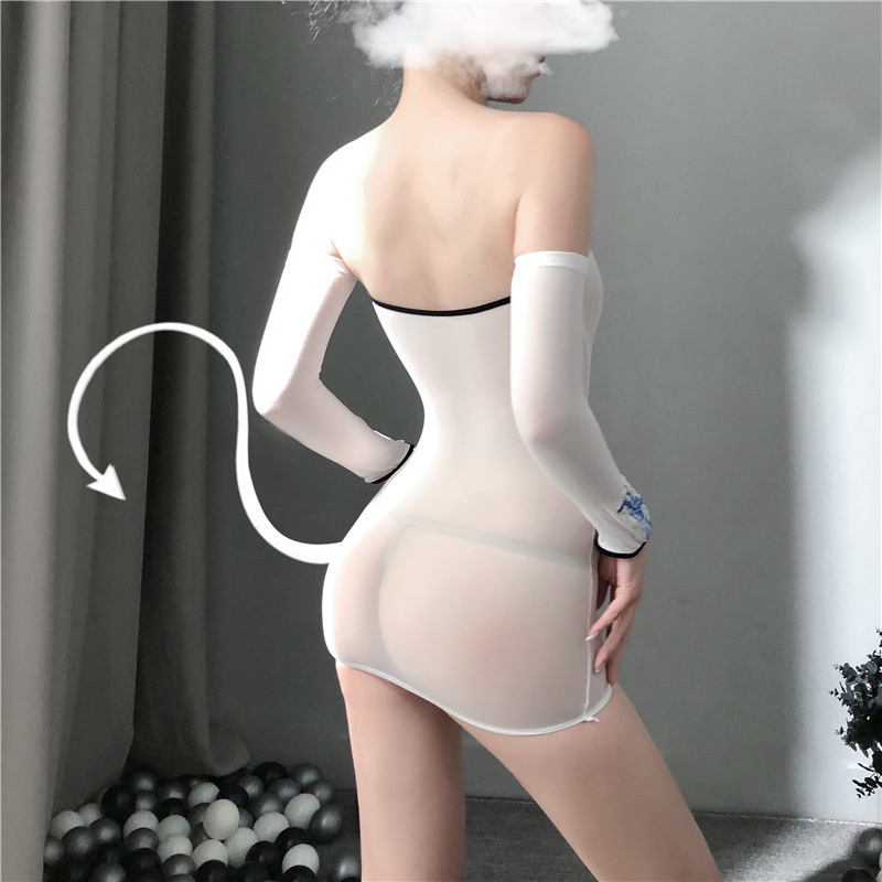 Đầm ngủ body stocking tất toàn thân co dãn mọi chiều cao cân nặng kèm găng tay BD19 8895