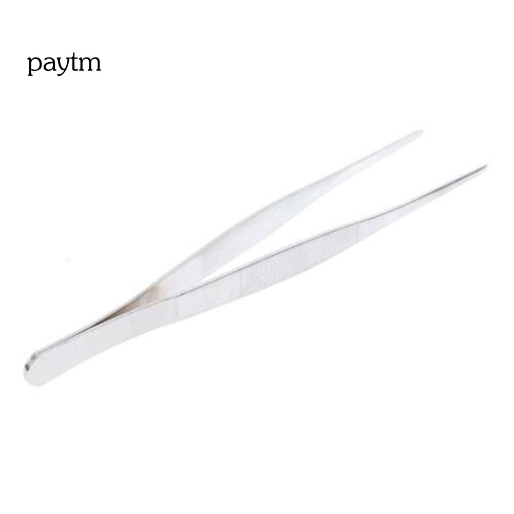 PM 18cm Stainless Steel Round Head Tweezers Crafting Repairing Experiment Tool