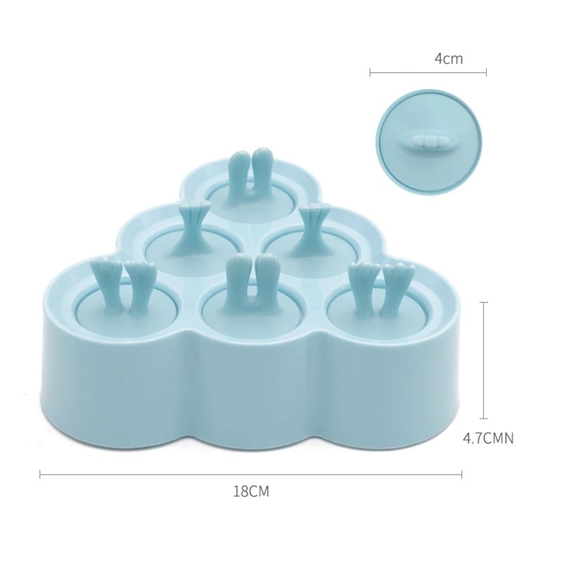 Khuôn silicon 6 que hình hoạt hình dùng để tự làm kem sáng tạo dễ thương