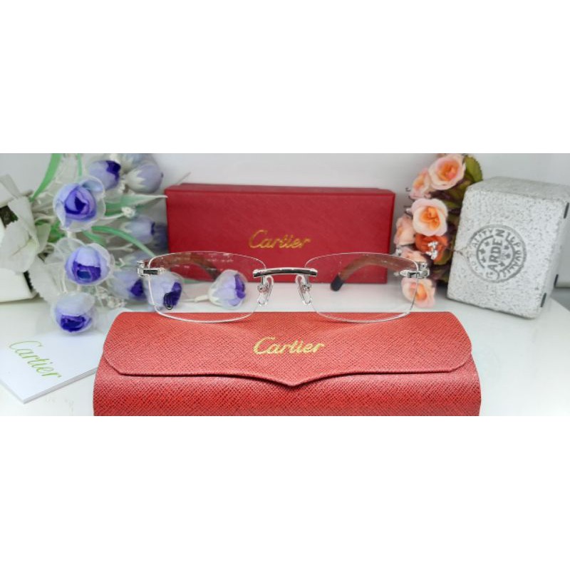 Gọng kính cartier càng gỗ