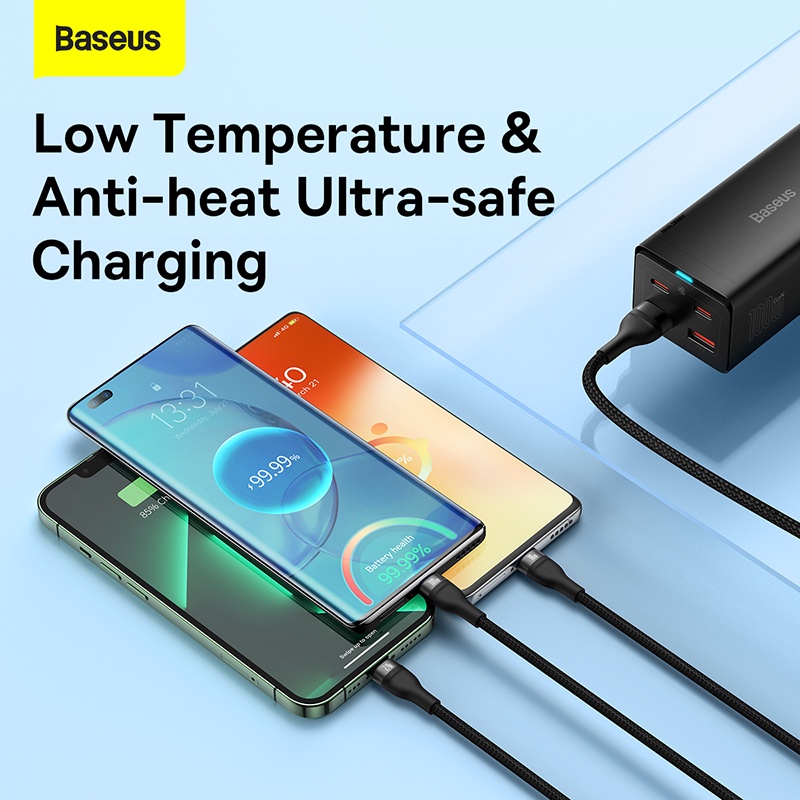 Dây Cáp Sạc Nhanh Baseus 100W 3 Trong 1 Cho iPhone 13 12 11 pro max Huawei P50 Xiaomi