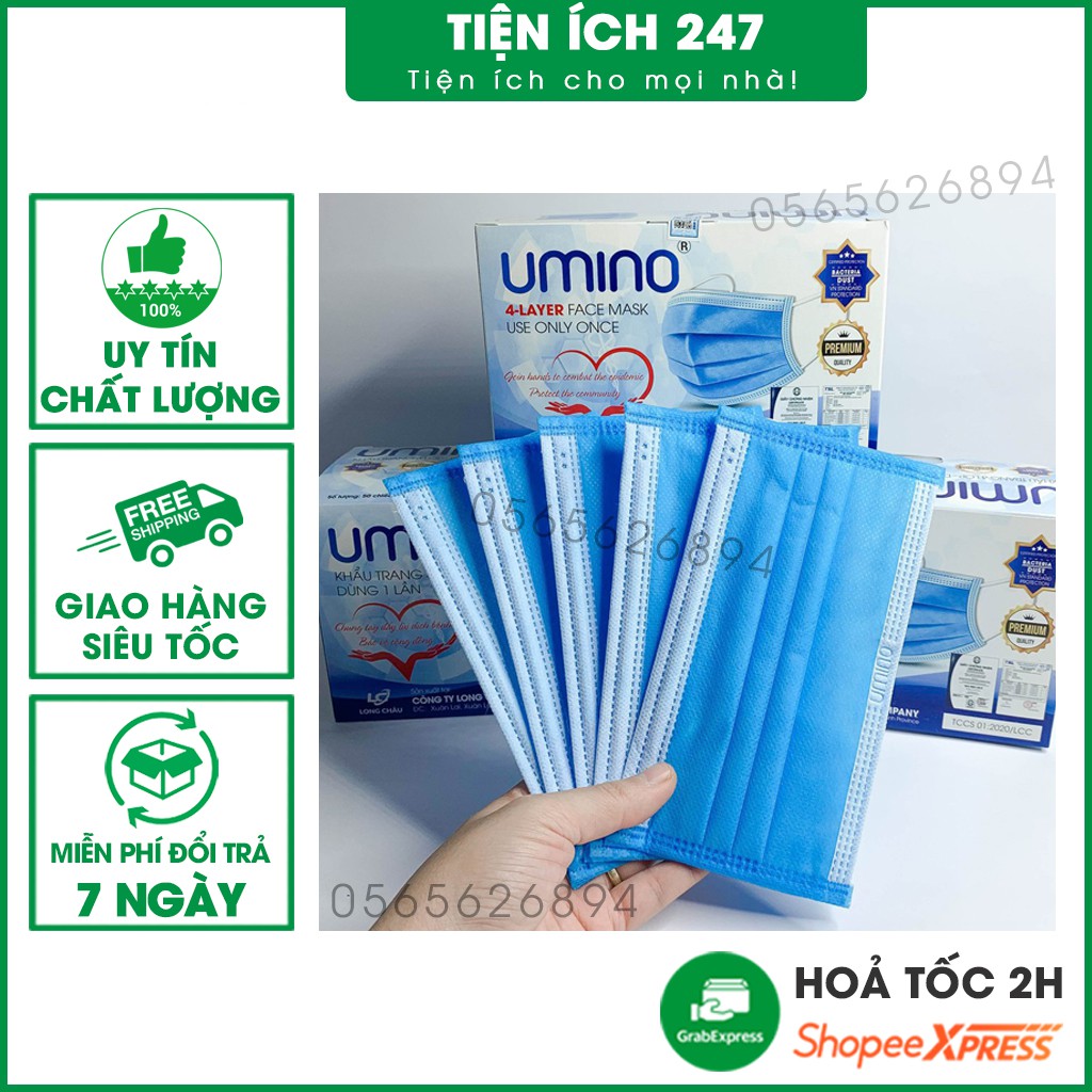 Khẩu trang y tế 4 lớp Umino - Khẩu trang y tế kháng khuẩn cao cấp Tienich247