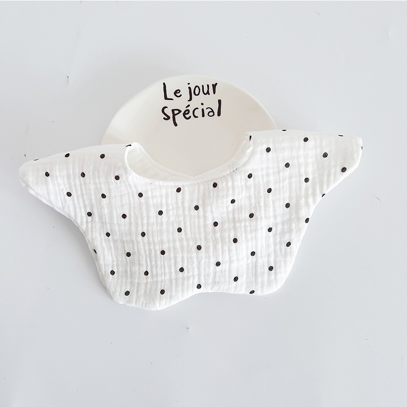 Yếm đeo cổ vải muslin cho bé trai bé gái phong cách Hàn Quốc 0-2 tuổi