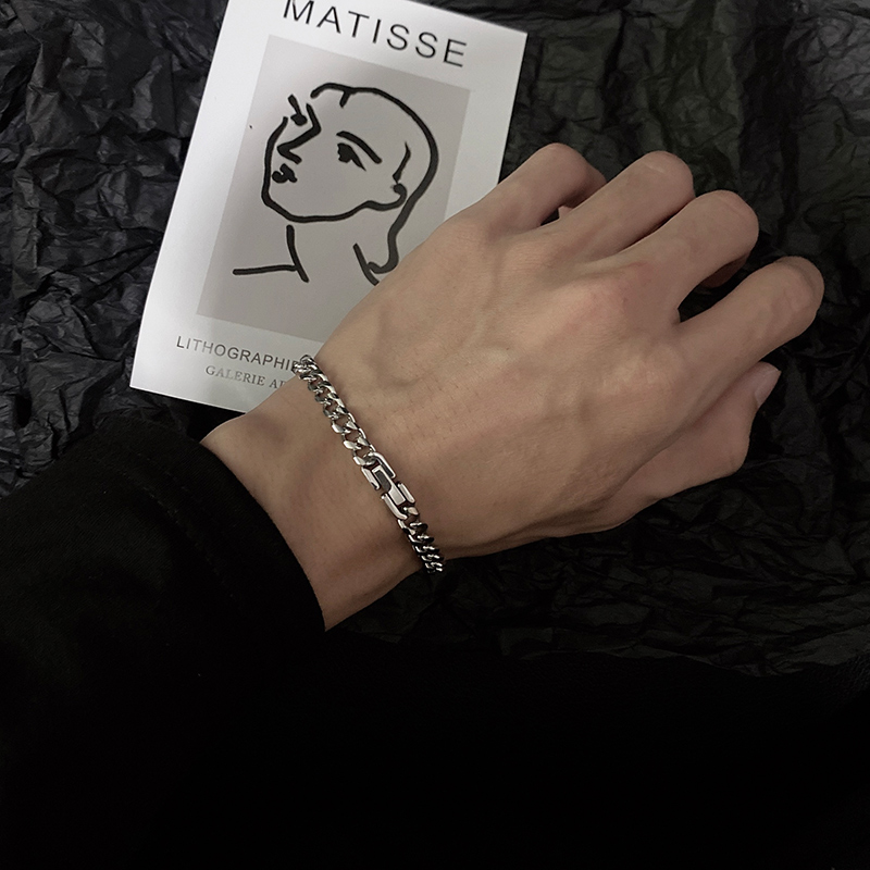 Vòng tay kim loại thiết kế đơn giản phong cách Hàn Quốc