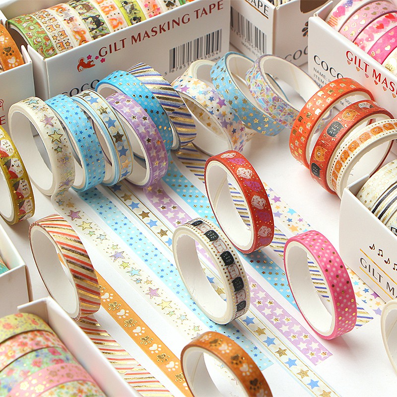 Washi Tape Ánh Kim Set 10 cuộn cực đẹp Be Tiny Be Tiny